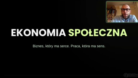 Plansza prezentacji na temat ekonomii społecznej